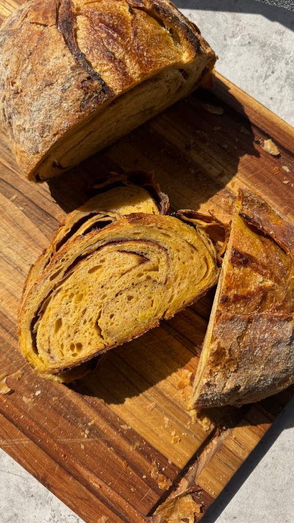Sourdough Pumpkin Cinnamon Swirl Croissant&nbsp;Bread